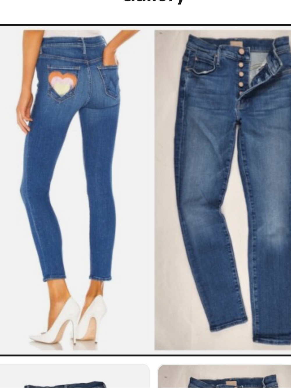 MOTHER Denim Super Stunner Ankle In Double Vision Heart Pocket Jeans size 25